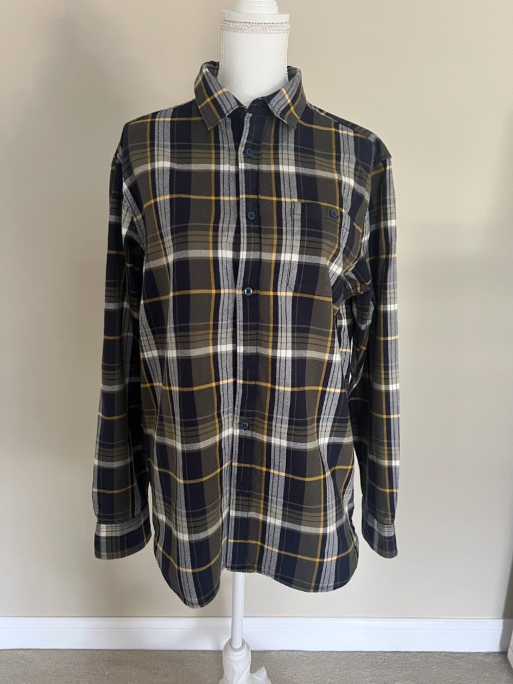 The North Face Men's Plaid Long Sleeve Button Up Flannel Shirt Size L